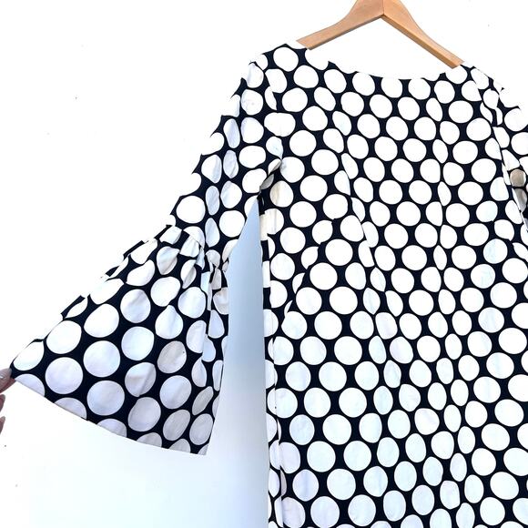 Dries Van Noten Polka Dot Bell Sleeve Mod Dress Black White 38 Cotton 6 - Picture 6 of 12